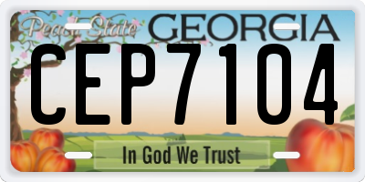 GA license plate CEP7104