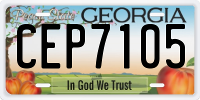 GA license plate CEP7105