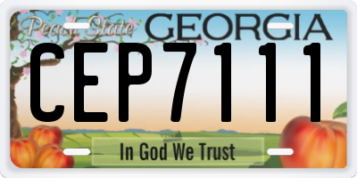 GA license plate CEP7111