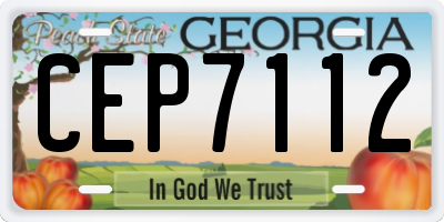 GA license plate CEP7112
