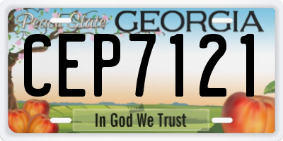 GA license plate CEP7121