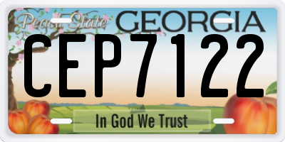 GA license plate CEP7122