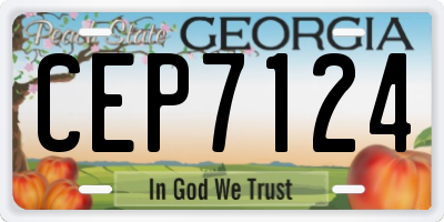 GA license plate CEP7124