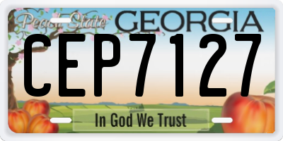 GA license plate CEP7127