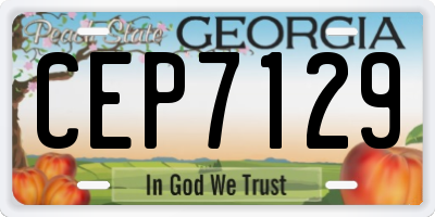 GA license plate CEP7129