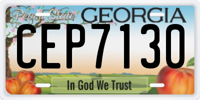 GA license plate CEP7130
