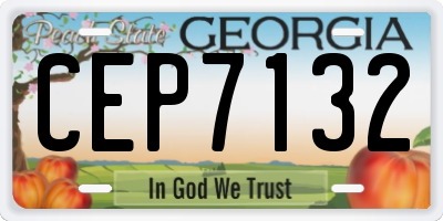 GA license plate CEP7132