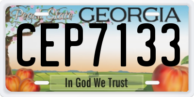 GA license plate CEP7133