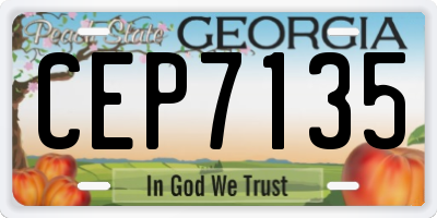 GA license plate CEP7135