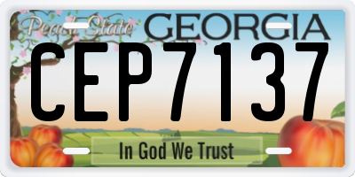 GA license plate CEP7137