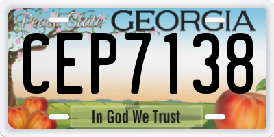 GA license plate CEP7138