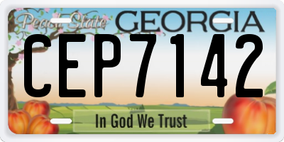 GA license plate CEP7142