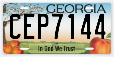 GA license plate CEP7144