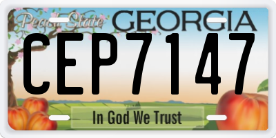 GA license plate CEP7147