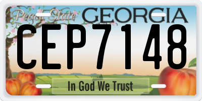 GA license plate CEP7148
