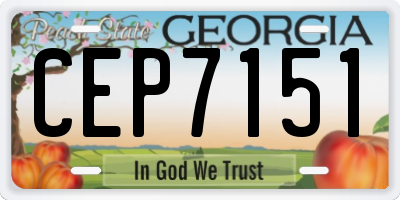 GA license plate CEP7151