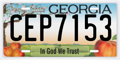 GA license plate CEP7153
