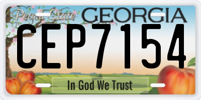 GA license plate CEP7154