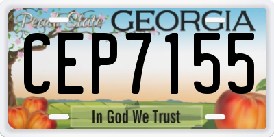 GA license plate CEP7155