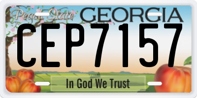 GA license plate CEP7157