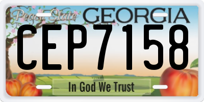 GA license plate CEP7158