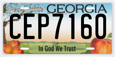 GA license plate CEP7160