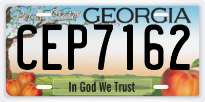 GA license plate CEP7162