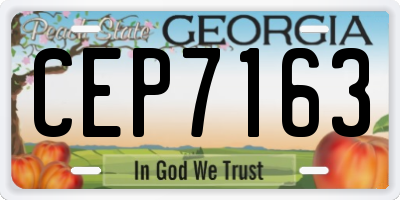 GA license plate CEP7163