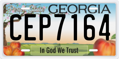 GA license plate CEP7164