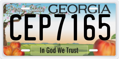 GA license plate CEP7165