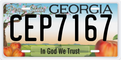 GA license plate CEP7167