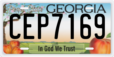 GA license plate CEP7169