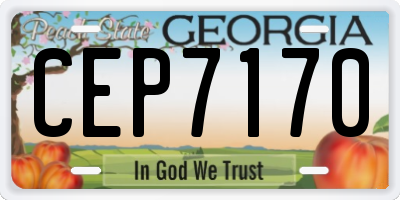 GA license plate CEP7170