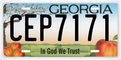 GA license plate CEP7171