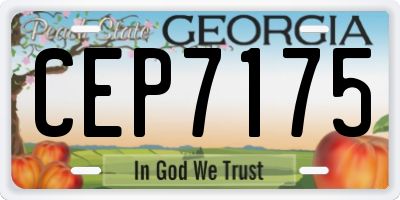 GA license plate CEP7175