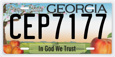 GA license plate CEP7177