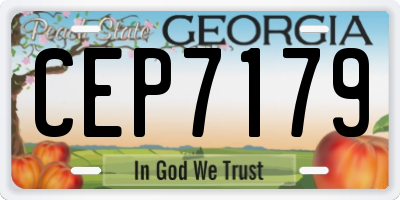 GA license plate CEP7179