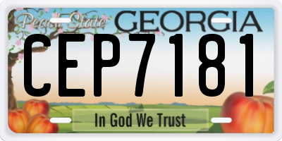 GA license plate CEP7181