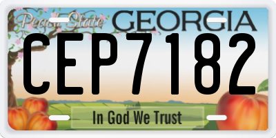 GA license plate CEP7182