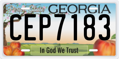 GA license plate CEP7183