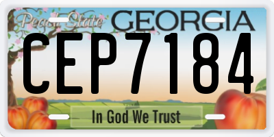GA license plate CEP7184