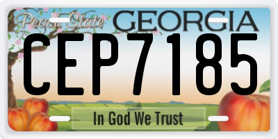 GA license plate CEP7185