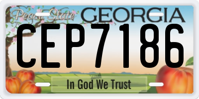 GA license plate CEP7186