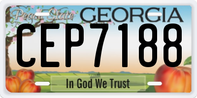 GA license plate CEP7188