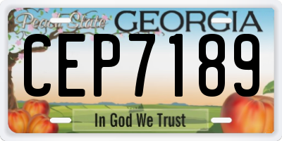 GA license plate CEP7189