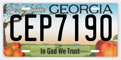 GA license plate CEP7190