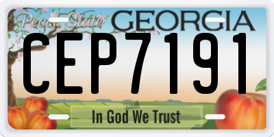 GA license plate CEP7191