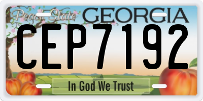 GA license plate CEP7192