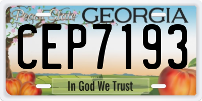 GA license plate CEP7193