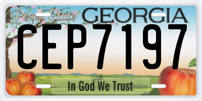 GA license plate CEP7197